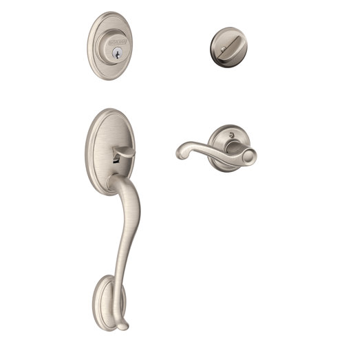 Schlage Wakefield Handleset with Deadbolt and Flair Door Lever and